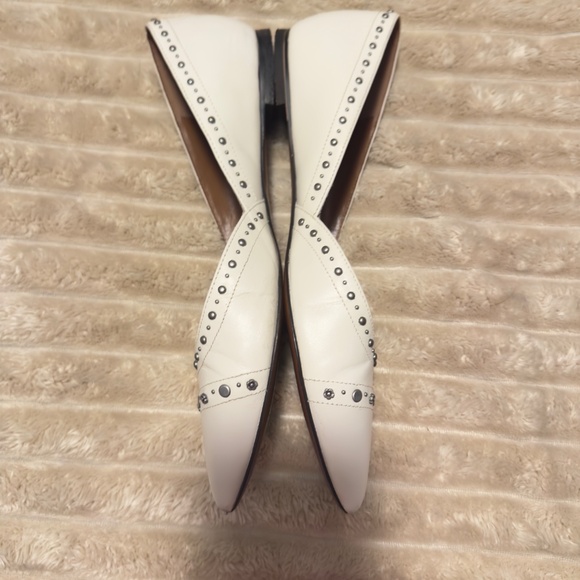 Coach Valintina Pointed Flats With Studs In Off White Leather Women’s Sz 8 - Picture 2 of 10